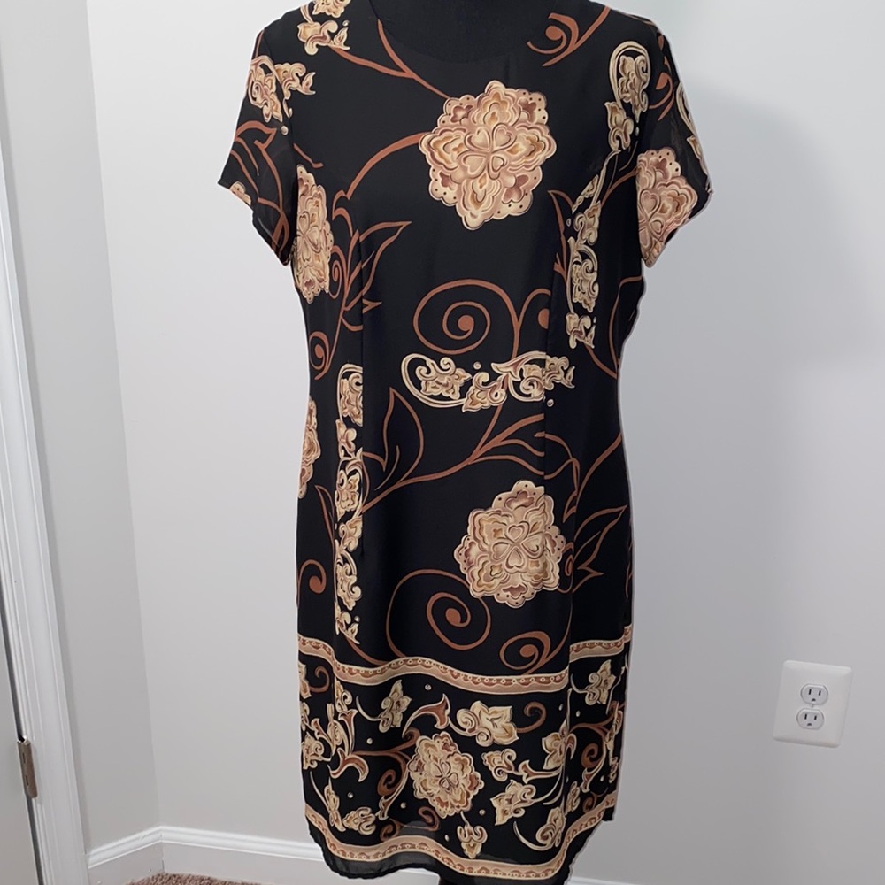 Vintage Multi Colored Dress with shear sleeves